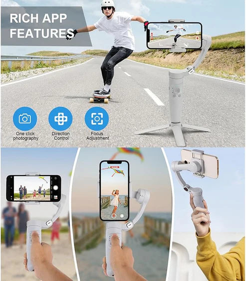 Hot Sales 3 Axis Gimbal Stabilizer Foldable Phone Selfie Stick Gimbal Stabilizer With Face Tracking