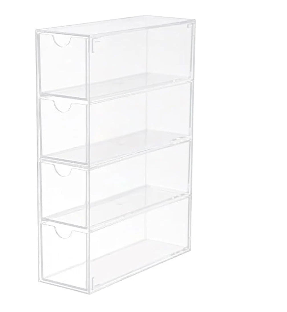 Acrylic glasses storage box transparent 4-layer storage box with 4 drawers for watches glasses and cosmetics