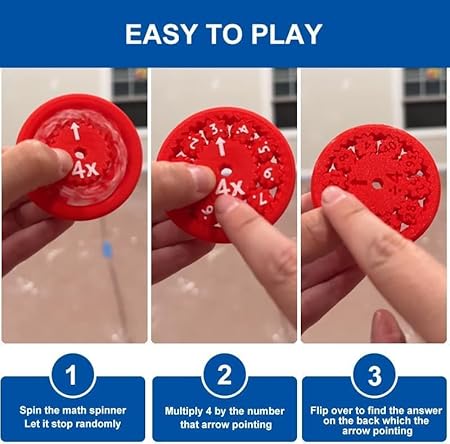 Evex Math Fidget Spinners,9 Pcs Math Fact Fidget-Spinners, Fidget Spinner Sensory Spinner, Number Fidget Toy, Math Games, Fidget Learning Game Toy Relieves Stress