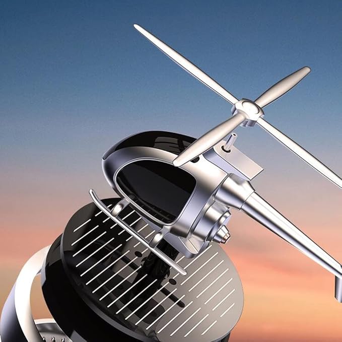 Solar Powered Car Rotation Helicopter Air Freshener Solar Helicopter Car Aromatherapy Diffuser Solar Mini Helicopter Car Diffuser Ornament for Center Console Office Home Furnishings