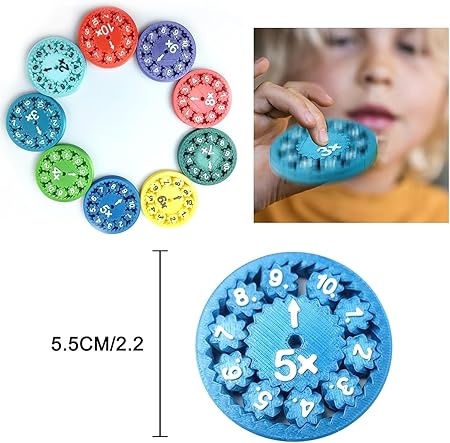 Evex Math Fidget Spinners,9 Pcs Math Fact Fidget-Spinners, Fidget Spinner Sensory Spinner, Number Fidget Toy, Math Games, Fidget Learning Game Toy Relieves Stress