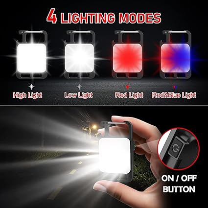 Rechargeable 4 Light Modes Portable Pocket Light Keychain