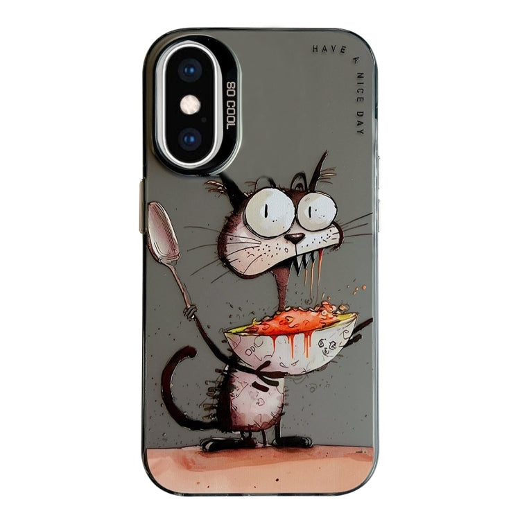 Animal Pattern Oil Painting Series PC + TPU Phone Case, For iPhone XS Max