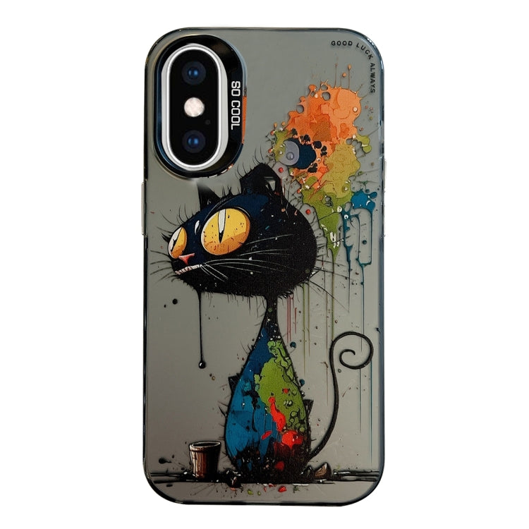 Animal Pattern Oil Painting Series PC + TPU Phone Case, For iPhone XS Max