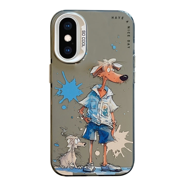 Animal Pattern Oil Painting Series PC + TPU Phone Case, For iPhone XS Max