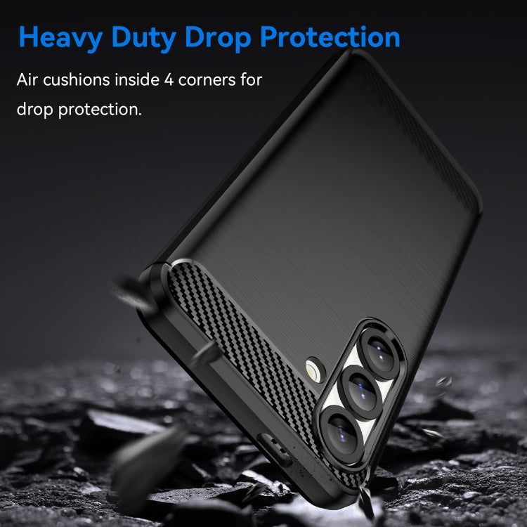 Carbon Fiber Brushed Texture TPU Phone Case, For Samsung Galaxy S25 5G, For Samsung Galaxy S25+ 5G, For Samsung Galaxy S25 Ultra 5G, For Samsung Galaxy S24 FE 5G