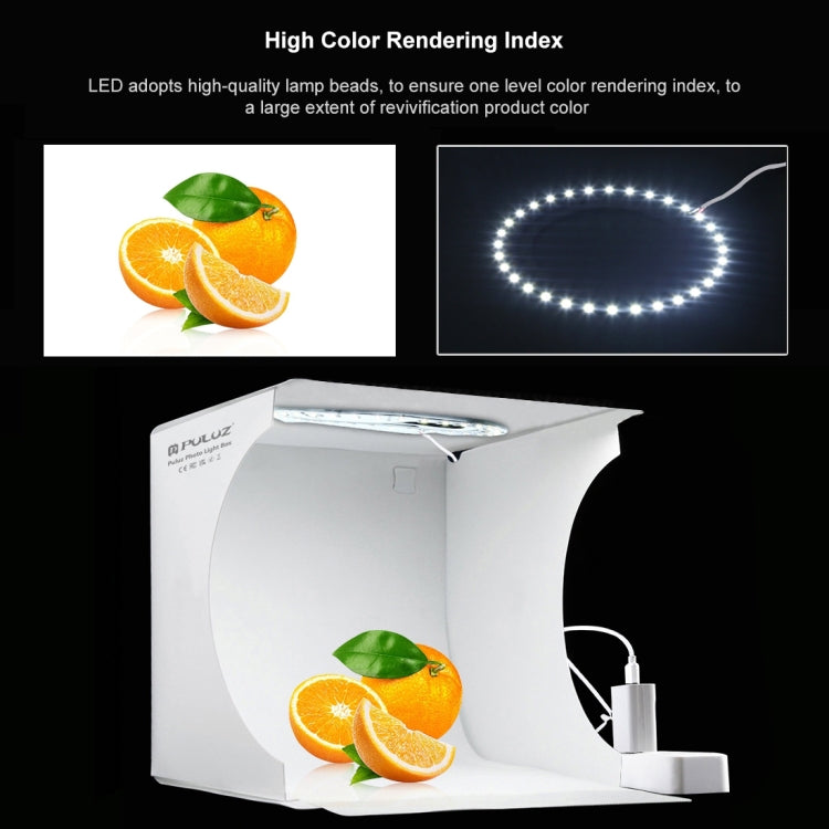 PULUZ 23cm Ring LED Panel Folding Portable Light Photo Lighting Studio Shooting Tent Box Kit with 6 Colors Backdrops (Black, White, Yellow, Red, Green, Blue), Unfold Size: 24cm x 23cm x 23cm, 23cm Ring LED Panel