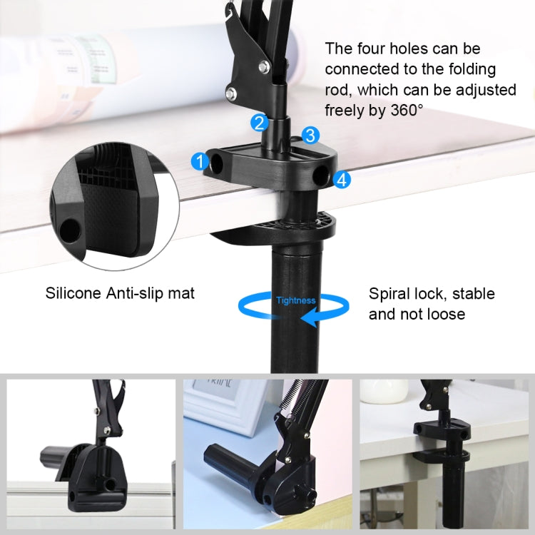 PULUZ Live Broadcast Desktop Articulating Arm Holder with Tablet Clamp, Tablet Clamp