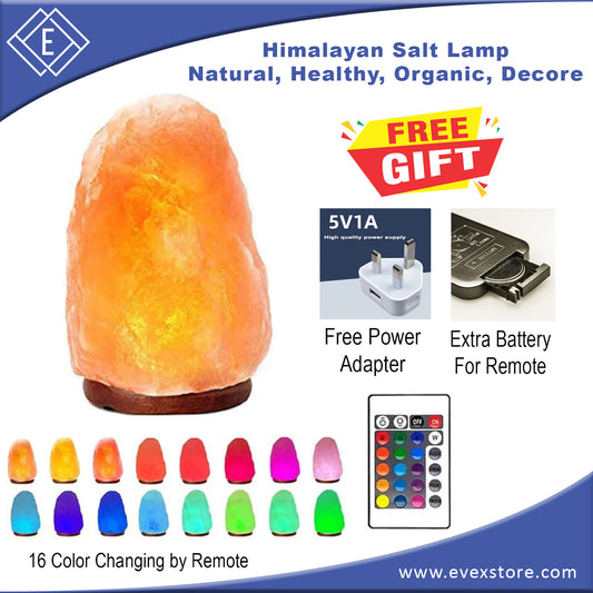 Himalayan Salt Lamp Healthy Environment Air Purifier with 16 Colors Changing Glows LED Bulb