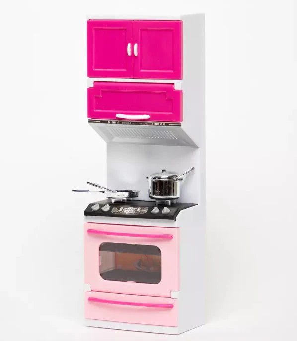 Cooking Kitchen Set Compact Cooking Kitchen Set for Little Chefs Vibrant Pink Kitchen Set for Imaginative Play All-in-One Play Kitchen with Stove, Oven, and Storage