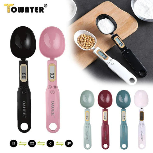 Digital Spoon Scale with Hanging Hole LCD Display Food Grade Plastic Spoon 0.1-500g Measurement Portable Food Flour Pet Food Electronic Measuring Spoon Kitchen Gadget