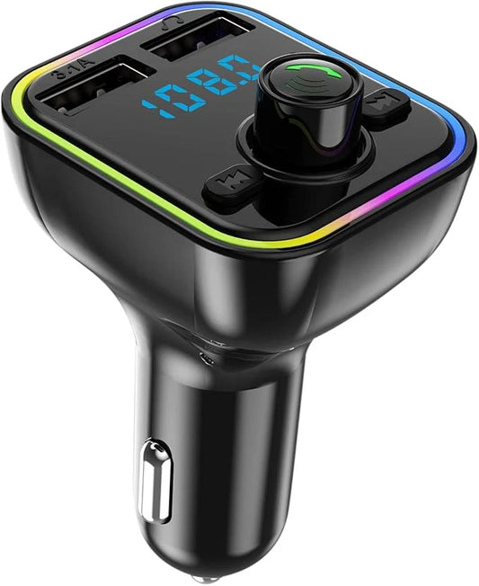 Quick 3.1 Car Charger Adapter Fm Transmitter Dual USB Port Digital Display