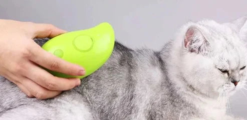 Best Quality Pet Brush Rechargeable Steaming Comb for Pets 3 In 1 Dog Remove Static Grooming Brush Silicone Eliminates Tangled Hair Vapor Spray Massage Brushes for Cat (Yellow)